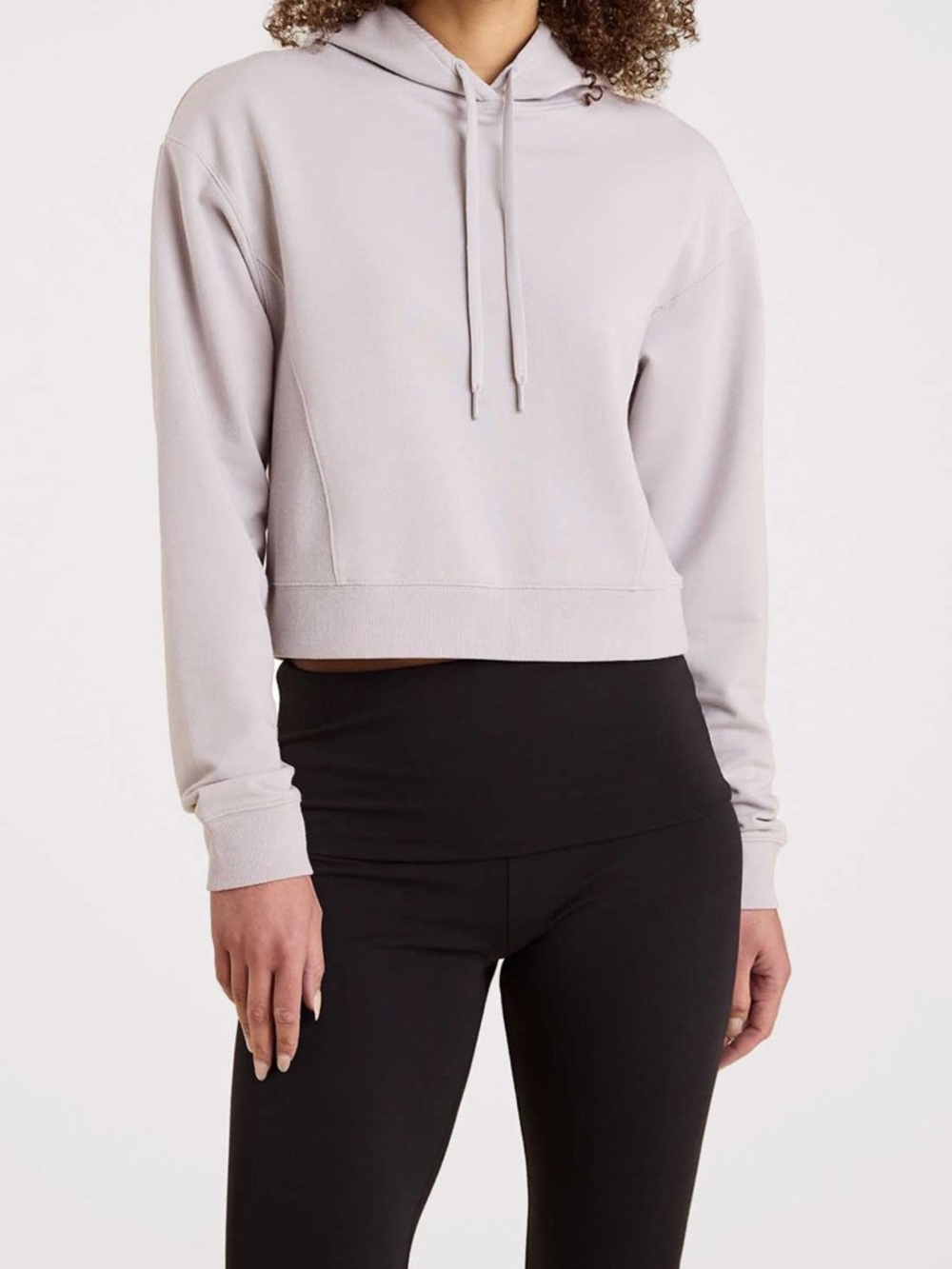 Nuuds‎ CloudTech Stone Gray Cropped Hooded Sweater